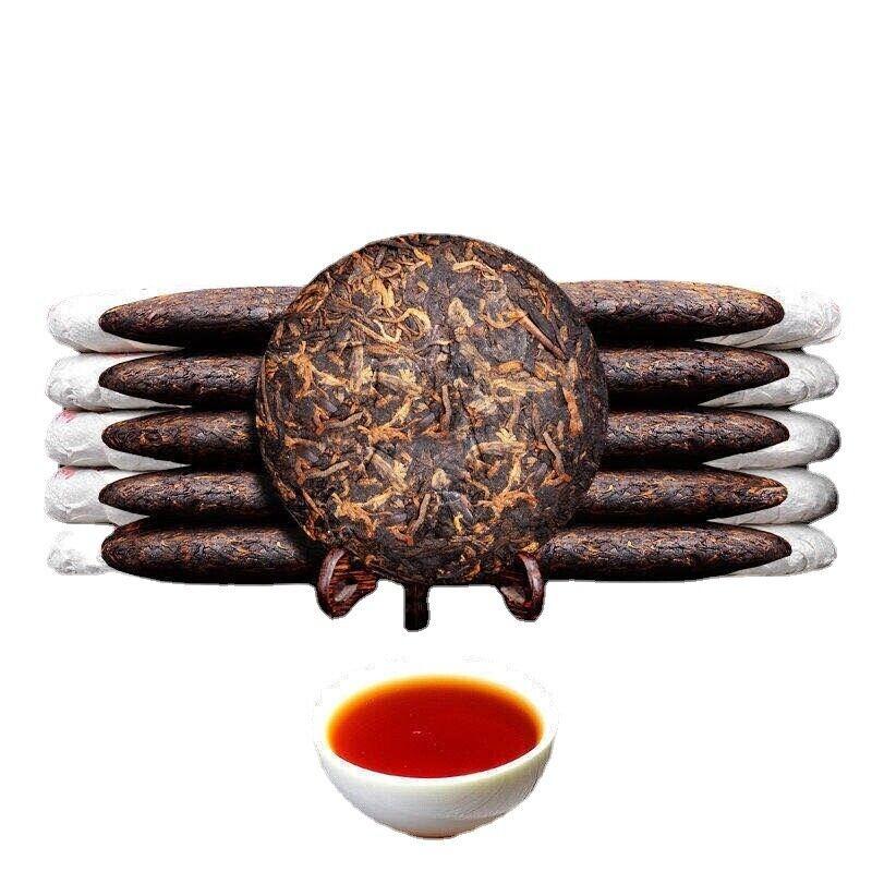 Чайный торт Пуэр Приготовленный чайный торт Класс Печать Золотой Бутон Торт Дворец Пуэр Чай 357г