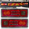 Truck Tail 24V Red White Up Yellow High Trailer Tail Large Arrow Set of 2 X-STYLE Lights, LED, 3-Color, (DRL/Brake Light), (Back Light), (Turn