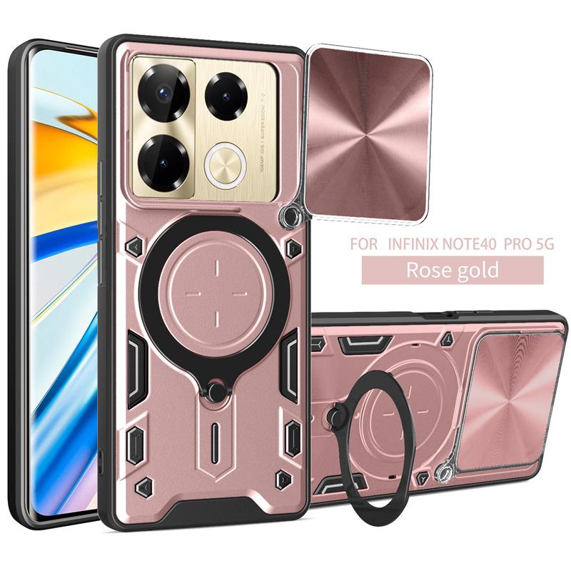 Чехол Armor Slide с защитой камеры для Infinix Note 40 Pro 5G, чехол-подставка с магнитным кольцом для Infinix Note 40 Pro + Note40 Plus
