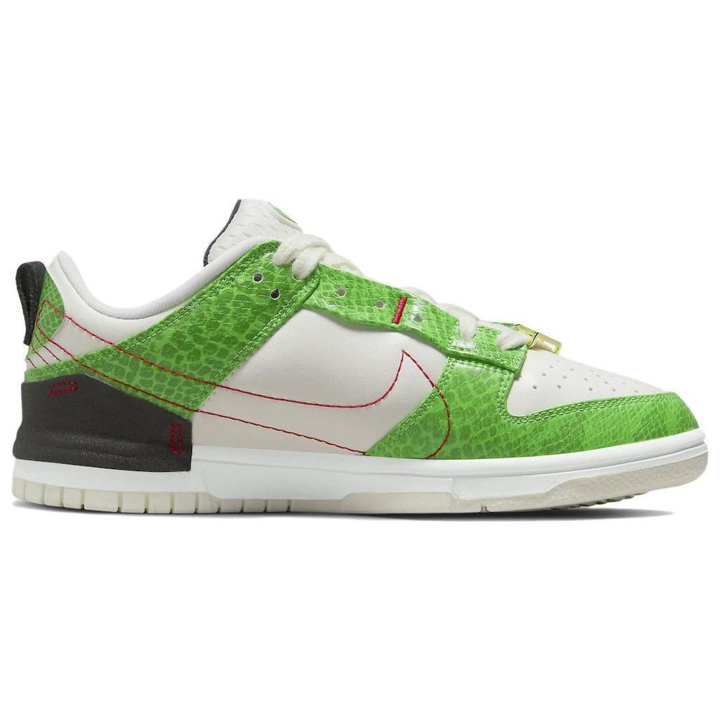 Nike Dunk Low Disrupt 2 Green Snakeskin Женские кроссовки Парус Черный Белый DV1491-101
