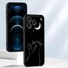 Чехол для Apple iPhone 17 Pro Max 14 15 Pro 7 8 13 11 12 Air XR XS MAX 16 Funda Чехол для телефона Черный Лунный Кот