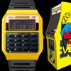 Casio Digital Watch with Collaboration Model Biomass Resin Yellow X Overseas Model 8-Digit Calculator, PAC-MAN CA-53WPC-1B, Band, Unisex, Black,