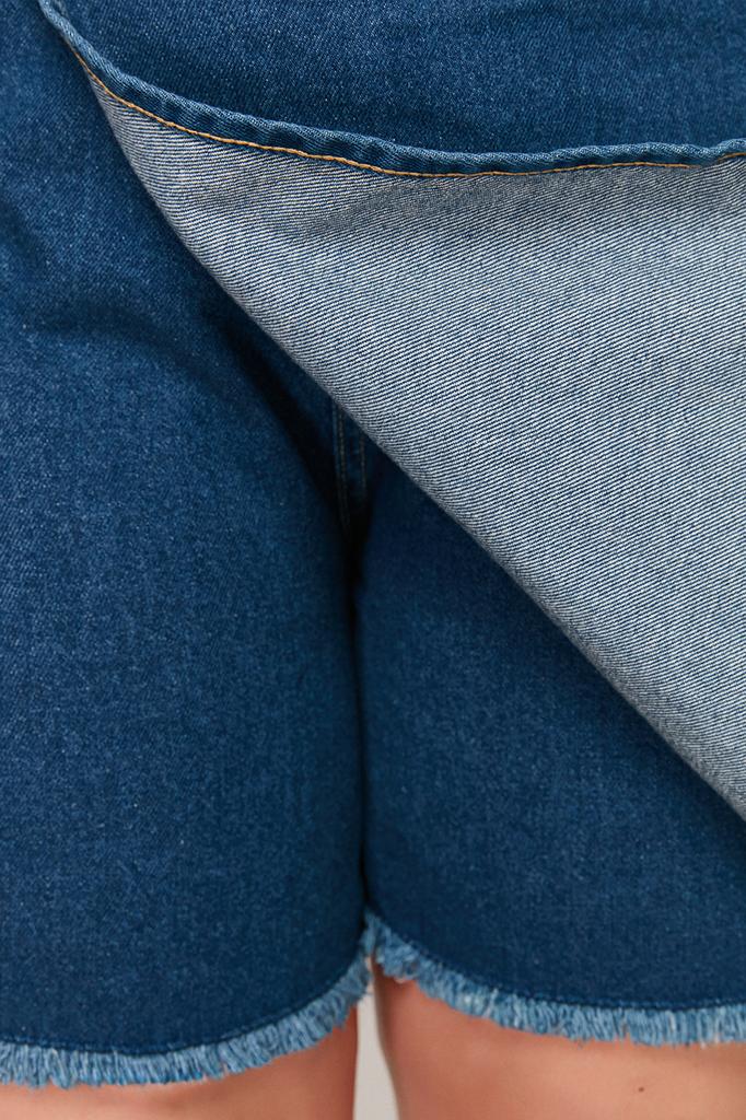 Women's Fashion New Plus Big Size Shorts & Bermuda Black High Waist Hem Tasseled Shorts Skirt