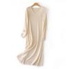 Women's Cashmere Dress Qinghe Cashmere 70% Wool 30% Cashmere Women's Autumn and Winter Cashmere Dress Soft and Warm