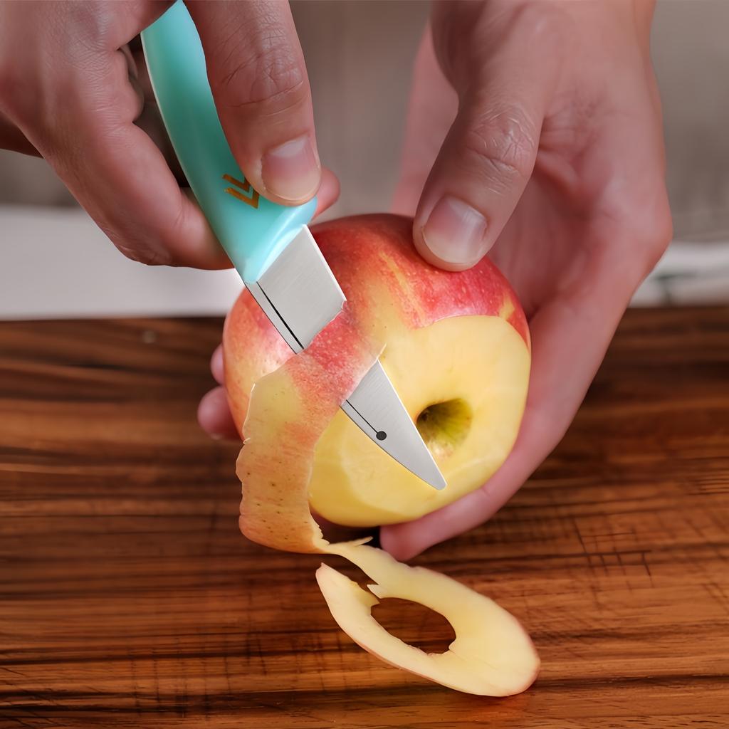 Dolphin-Shaped Fruit Knife With Safety Sheath Soft Ergonomic Handle 5Cr15 Steel Blade For Apples Tomatoes And Kitchen Tools