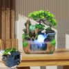 Bymaocar Small Rockery Water Fountain Beautiful Office Decor with LED Lamp Light Atomization Effect for Living Room / Bedroom