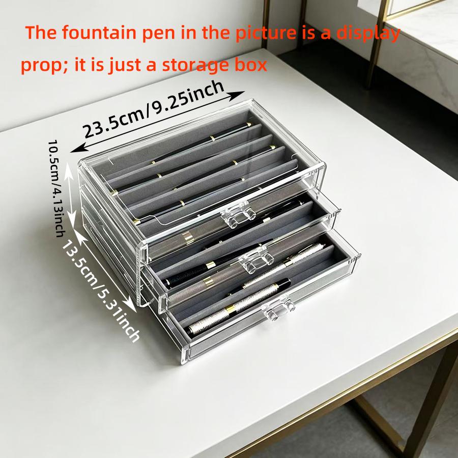 Pen and ballpoint pen storage box, household organizer, premium pen collection box, transparent display and pen showcase box