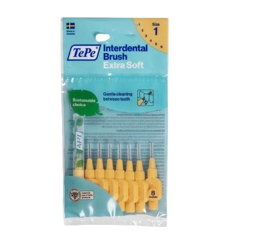 TePe Szczoteczki Międzyzębowe Extra Soft 0,45 mm jasno pomarańczowe 8 szt