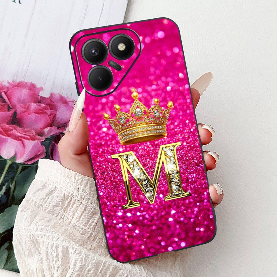 For Tecno Pova 7 5G Fashion Crown Letter Phone Case For Tecno LJ7 Pova7 Soft Silicone TPU Bumpers