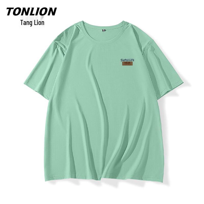 Мужская летняя свободная футболка с коротким рукавом TonLion