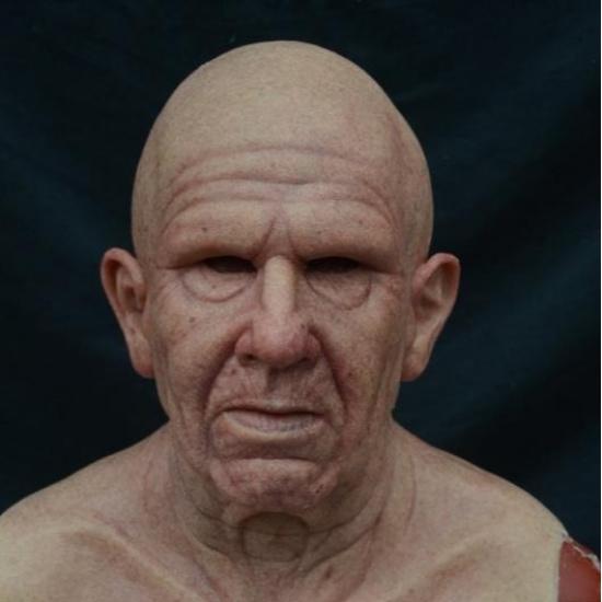 Old Man William Headgear, Old Lady Headgear, Wig, Elderly Mask, Halloween Imitation Human Latex Mask