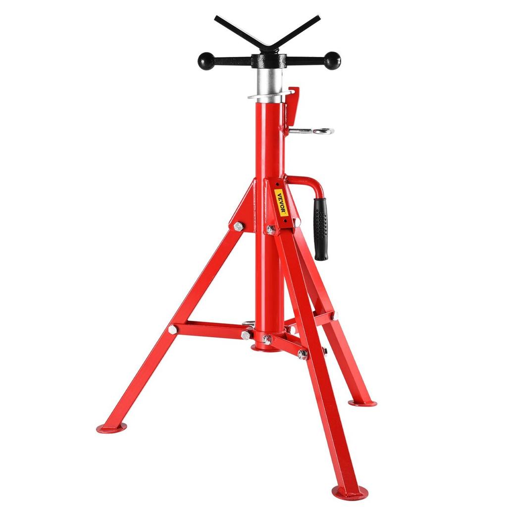 V Head Pipe Stand Adjustable Height 28-52 inch 4500lbs/2 Tons Pipe Jack Stands Folding Portable High Folding Pipe Stand with V Head Fold A Trailer
