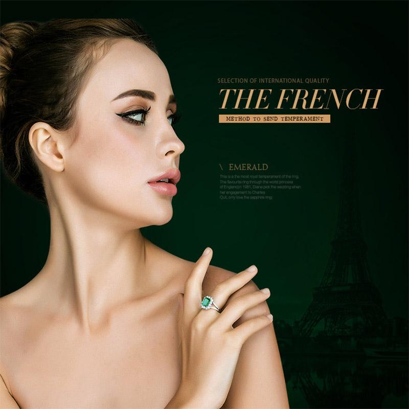 BELLA BOX Регулируемые кольца с зеленым цирконом квадратной формы для женщин, роскошное свадебное обручальное кольцо с зеленым драгоценным камнем