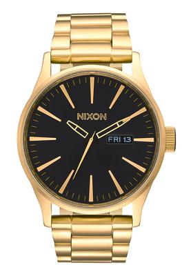 Часы Nixon из черной нержавеющей стали A3561, мужские, один размер, золотисто-черные