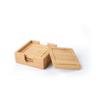 Natural Bamboo Coaster Set Cork Backing Protects Furniture Moisture Marks Noise Free Coasters Ideal Gift Housewarming Weddings