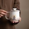 Сало нефритовая белая фарфоровая чайная чашка керамическая чашка для воды креативная морская вода Цзянъя бытовая питьевая вода личная чашка офисная чашка для совещаний