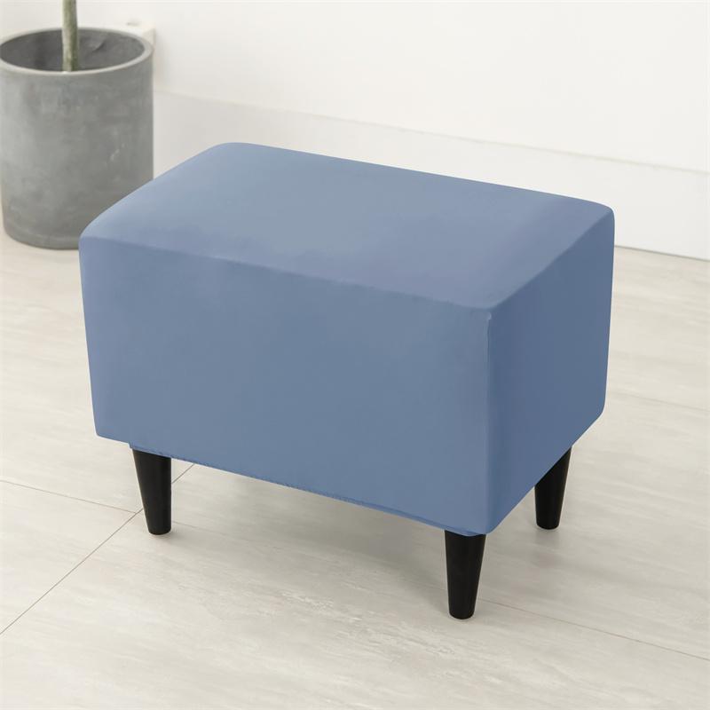 Solid Color Footstool Cover Stretch Cheaper Spandex Footrest Covers Elastic Non Slip Relax Foot Stool Slipcovers for Living Room