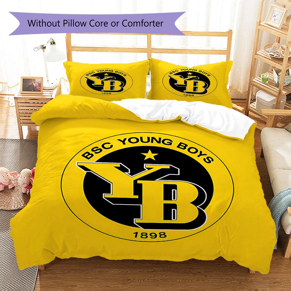 Постельное белье BSC Young Pattern, Комплект с одеялом, Пододеяльник, Наволочка, Домашний подарок на день рождения(1 пододеяльник + 2 наволочки, без наполнителя)