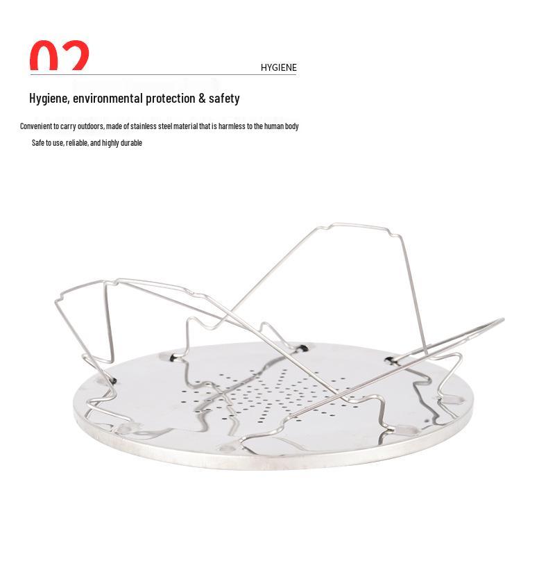 Foldable Stainless Steel 4-Slice Toaster Rack for Outdoor Camping and Picnic Barbecues