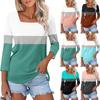 Рубашка для женщин, модная повседневная свободная футболка с квадратным вырезом и рукавами 3/4, женский топ