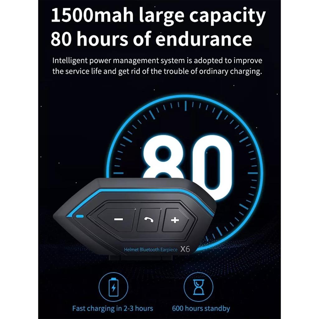 1 шт. Гарнитура Bluetooth для шлема Softmax X6 Гарнитура для мотоциклетного шлема
