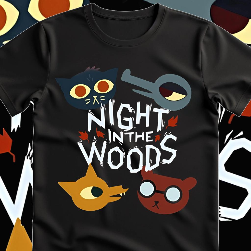 Футболка Night in The Woods 100% Хлопок Мужская и Женская Летняя Удобная и Модная Футболка с Коротким Рукавом