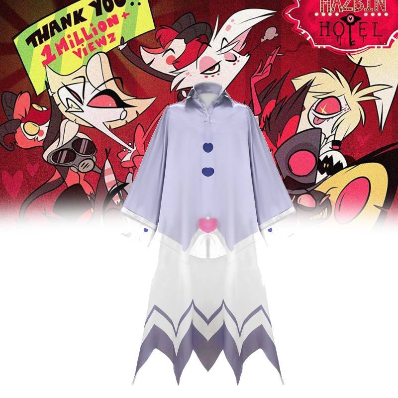 Костюм для косплея Адама из Hazbin Hotel, Истребителя, с синей пижамой для фанатов ролевых игр по аниме