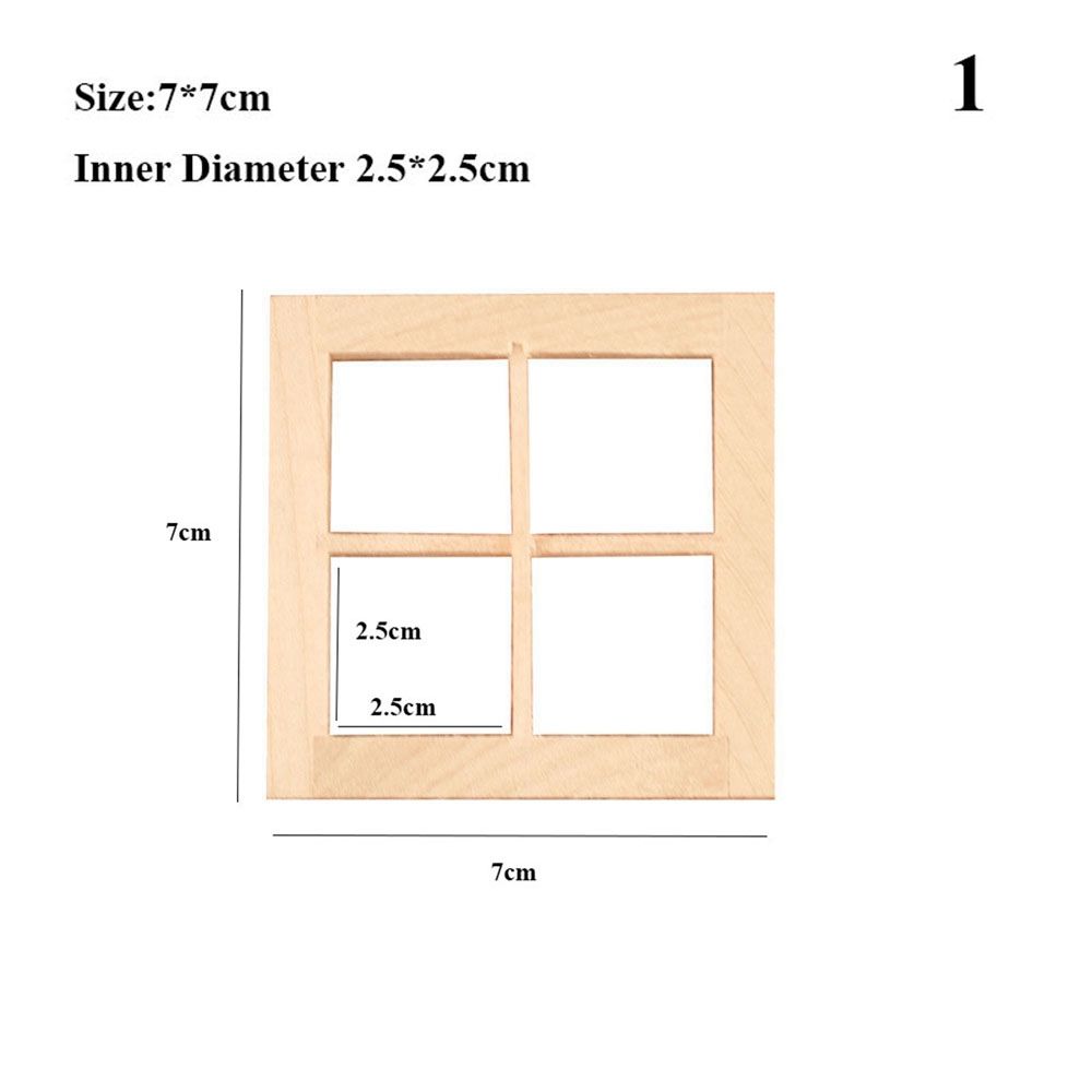 Аксессуары для кукол Сделай сам Двойная оконная деревянная рама Мебель для кукол Стеклянная пластина Окно кукольного домика