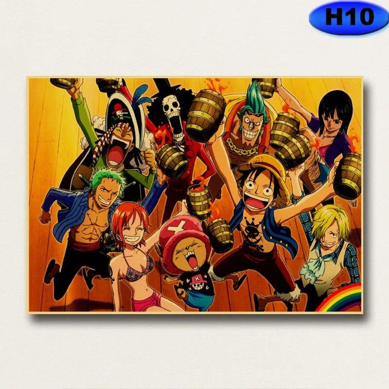 Классический аниме-постер, стикер на стену, ретро-плакаты на крафт-бумаге и принты, аниме-декор, украшение для гостиной, бара, кафе, постер