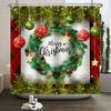 Christmas Shower Curtain Xmas Tree Winter Forest Snow Cute Snowman Bathroom Shower Curtain Waterproof Bath Curtain With Hook
