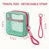 Small Mesh Beach Pouch Clear Cosmetic Bag with Detachable Wrist Strap Travel Organizer for Sunscreen Keys Cables