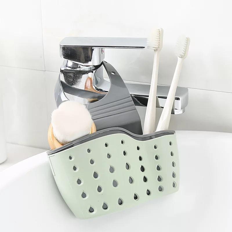 Double Layer Faucet-Mounted Sink Hanging Rack – Multipurpose Sponge Holder & Storage Basket, Kitchen Sink Accessories