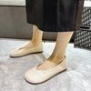 Fashion Women's Slip On Leather Loafers Spring Autumn Fashion Ballet Shoes Ladies Casual Round Toe Cute Flats Nurse Shoes Sneakers