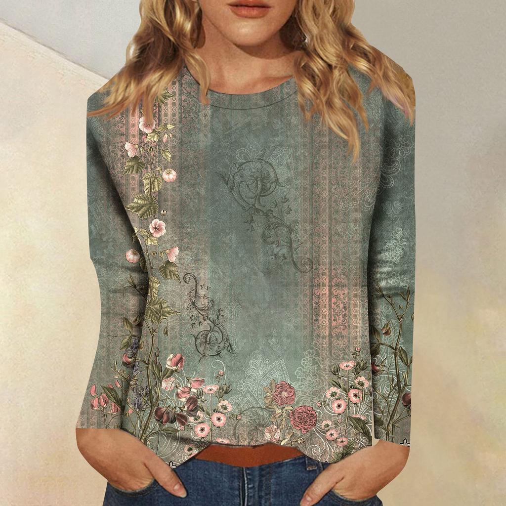 Рубашки с длинным рукавом для женщин, милые футболки с графическим принтом, блузки, повседневные базовые топы больших размеров, пуловеры