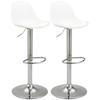 2 Piece Set Bar Stools Swivel Chairs With Backrest Height Adjustable Up To 120 Kg Load Bearing 41 X 42 X 82 104 Cm White