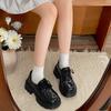 Queen Fan Black Retro Platform Heightening Single Shoes Women's Summer 2025 New with Skirt JK British Style Loafers