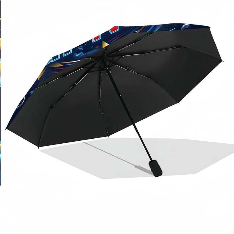 8 Rib Auto Folding Umbrella Poland Print Custom Name Text Portable Rain Gear