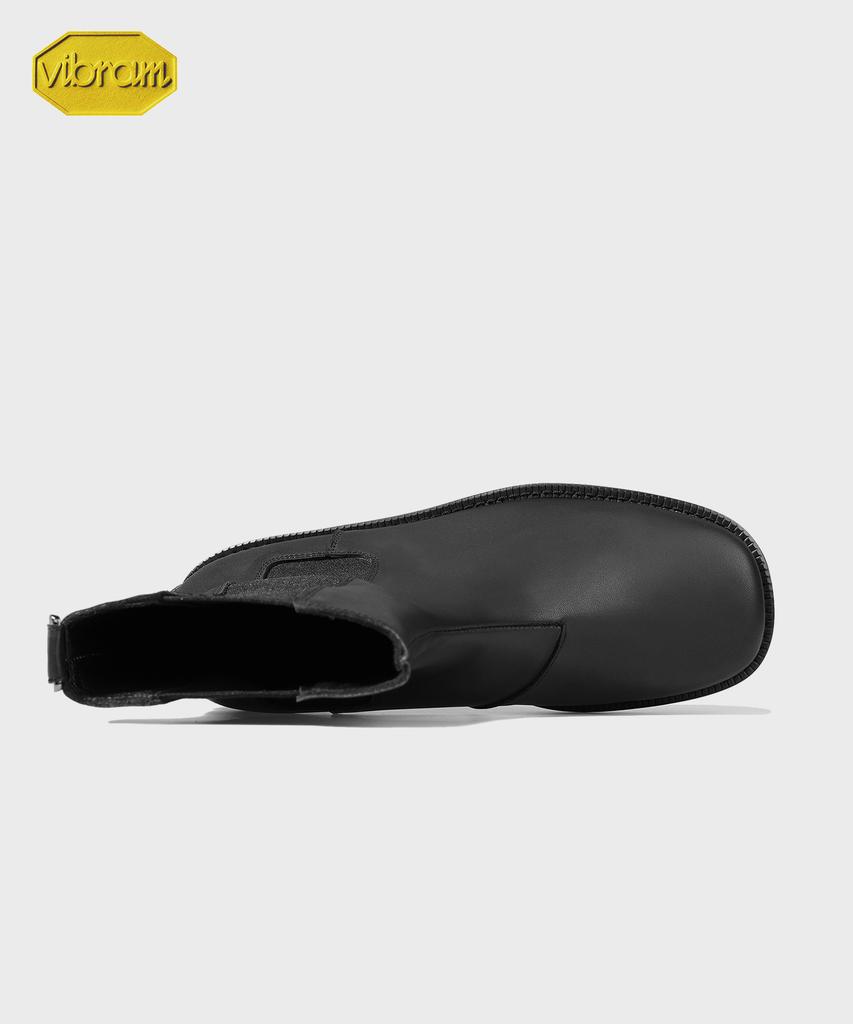 Firenze Atelier [Vibram] Minimal Line Pull-Up Leather Chelsea Boots 9900 [Matt Black]