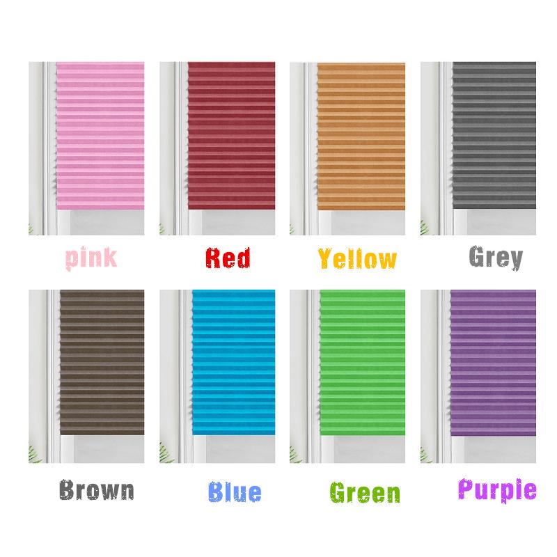 10 Colors Self-Adhesive Blackout Pleated Paper Shade Pleated Blinds Curtains For Kitchen Bathroom Office Balcony Windows Shades
