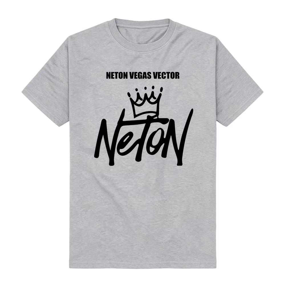 2026 Summer Hot Sale Neton Vega Graffiti Tag Hand-style T-Shirts Inimalist Crown Doodle Sans-serif Block Typography Round Men Women T-shirt