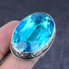 Swiss Blue Topaz Gemstone Handmade 925 Steling Silver Jewelry Ring Size 7.5 w5L68