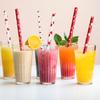 100 шт. одноразовые бумажные соломинки пищевого качества без BPA яркие цвета праздничные вечерние декоративные соломинки для питья