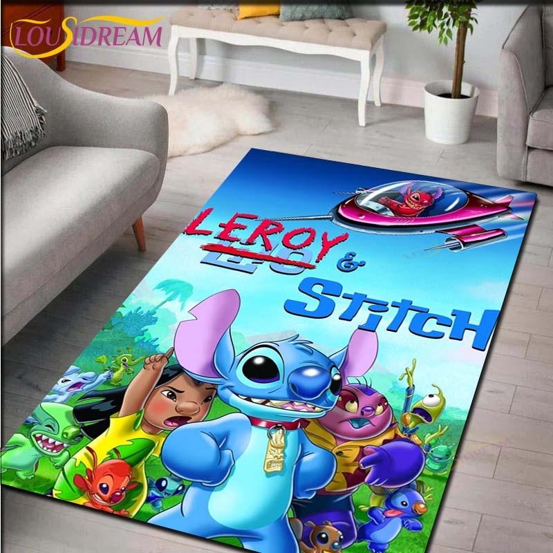 Мультяшный Аниме Стич Ковер для Гостиной Фигурка Напольные Коврики для Спальни Детский Игровой Ковер Кухня Ванная Нескользящий Коврик