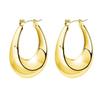 [Petit-Germe] Petit Gelme Hoop Earrings Compatible with Metal Allergies Stainless 316L Drop Hollow Gold Color P1015