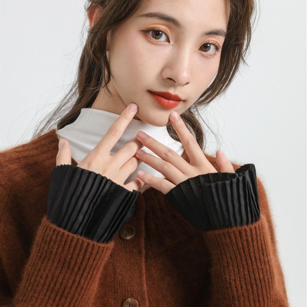 Pleated Pearl Cuffs, Accessories, Lace Touch, Decorative Cuffs, False Collar