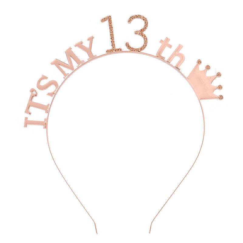 Повязка на голову в виде короны для девочек на день рождения на 16, 18, 21, 30, 50 лет