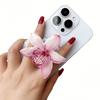 Magnetic Simulation Orchid Acrylic Phone Holder Folding Ring for IPhone Mac Samsung Cute Pink Flowers Phone Stand Ring Finger