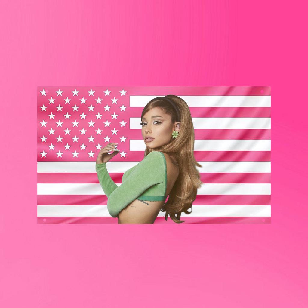 Ариана Гранде Розовый Флаг США Гобелен Поп-звезда Эстетика Настенное Искусство Певица Знаменитость Декор для Общежития Спальни