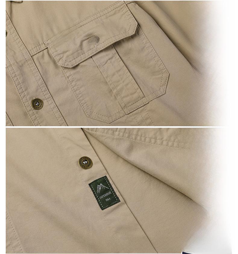 Новая хлопковая рубашка с длинным рукавом для мужчин среднего возраста и молодых мужчин - Отдых на природе