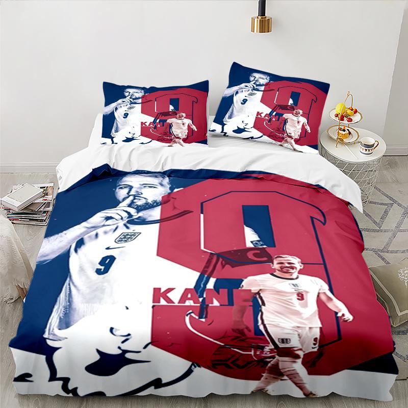 3PCS Football Player Kane Bedding set,Ideal for1pc Duvet Cover And 2pcs Pillowcases Perfect for Christmas gift,Ideal for Bedroom, Dormitory